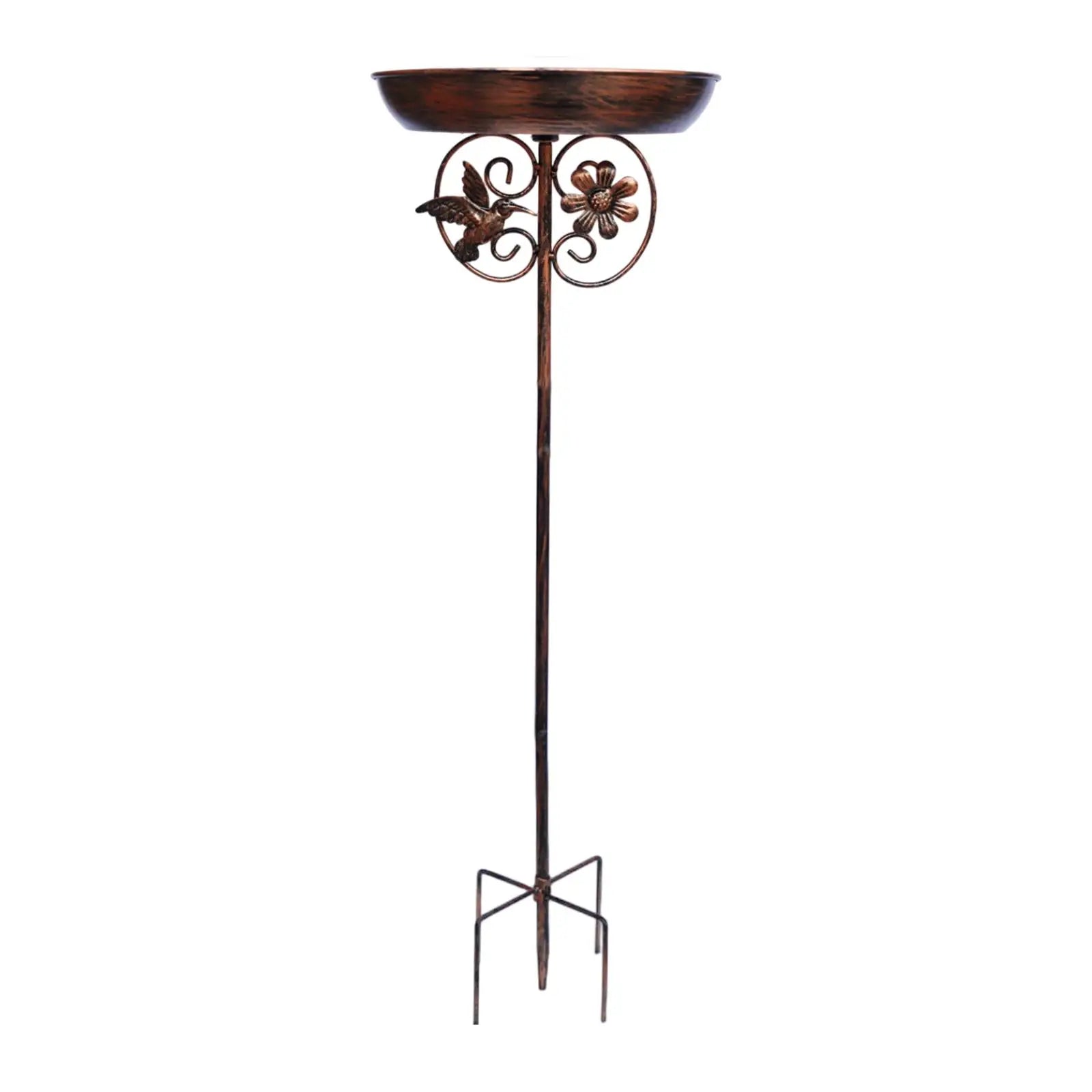 Garden Birdbath Sturdy Iron Outdoor Bird Bath for Outside Vintage Standing Birdbath Bowl for Outdoor Garden Patio Yard