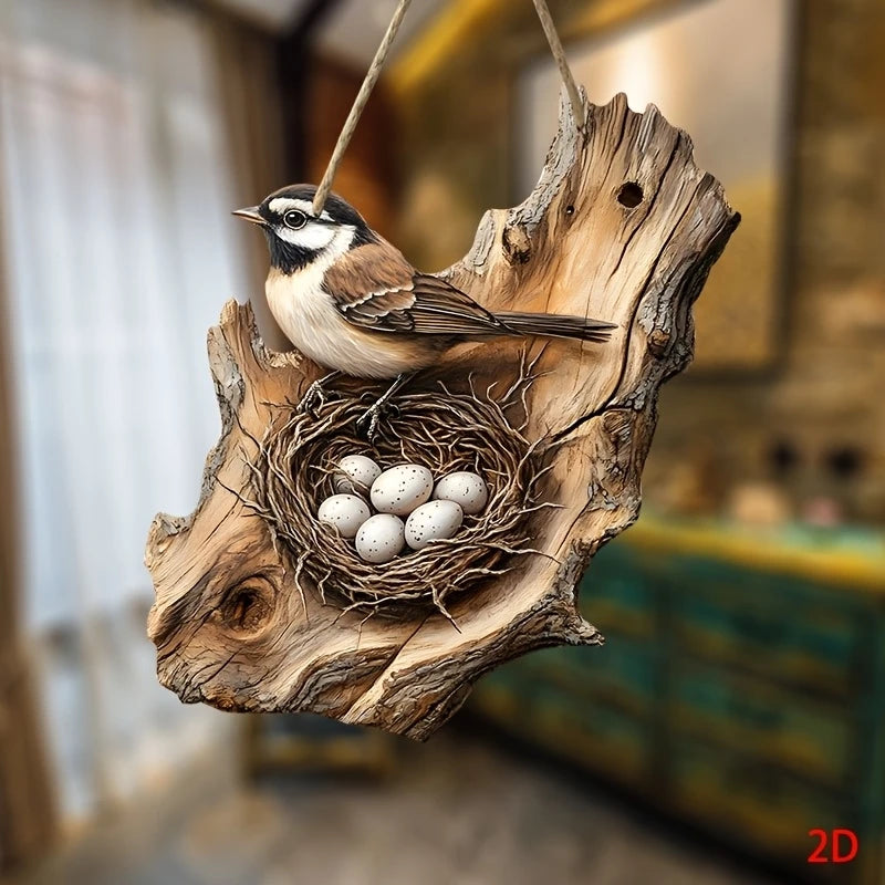 1/2pcs Vintage 2D Bird Wooden Signage 8in Farmhouse Wall Decoration Garden Flower Bird Market Porch Home Photo Background
