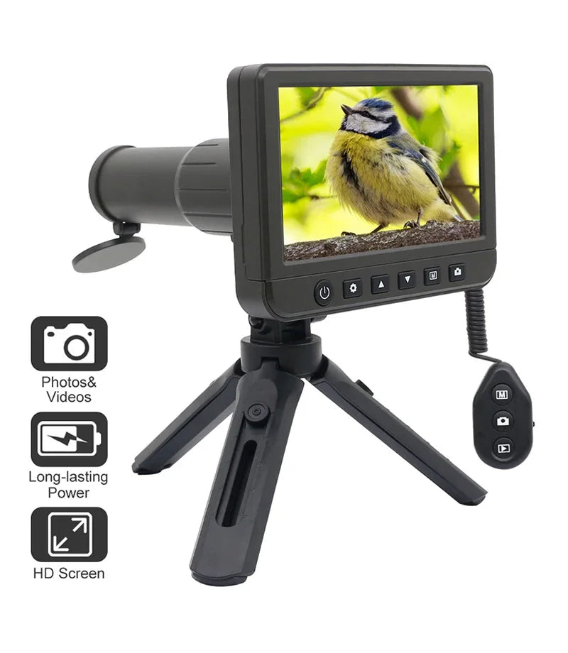 50X Digital Telescope Camera 5.0 inch HD Screen 8G Card Photo Video Recorder Monocular Bird-Watching Travelling Telescopio