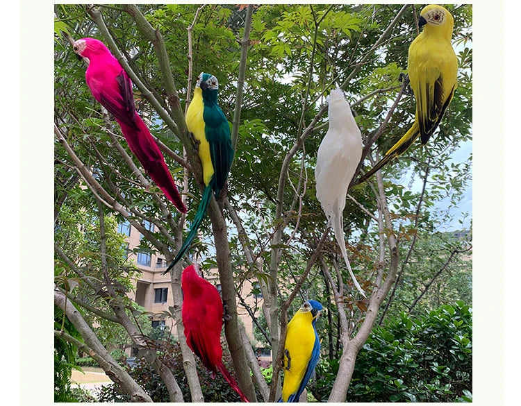 25/35cm Simulation Parrot Garden Decoration Creative Lawn Figurine Ornament Animal Bird Outdoor Garden Party Prop Decoration