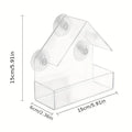 Acrylic Bird Feeder Clear Window Outside Hanging Bird Feeder House with Suction Cup for Garden Outdoor Backyard Wildlife Birding