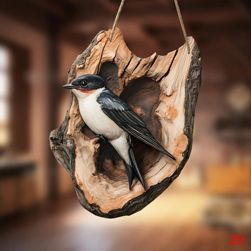 1/2pcs Vintage 2D Bird Wooden Signage 8in Farmhouse Wall Decoration Garden Flower Bird Market Porch Home Photo Background