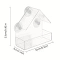 Acrylic Bird Feeder Clear Window Outside Hanging Bird Feeder House with Suction Cup for Garden Outdoor Backyard Wildlife Birding