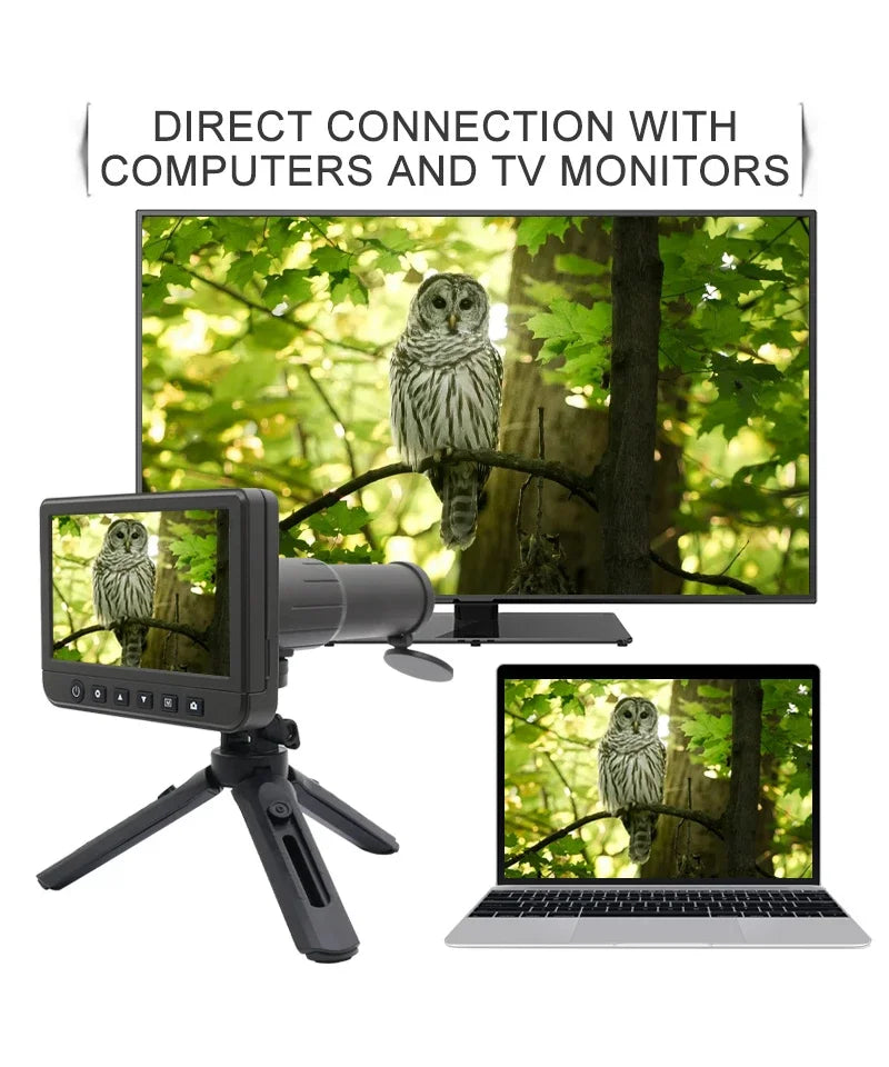 50X Digital Telescope Camera 5.0 inch HD Screen 8G Card Photo Video Recorder Monocular Bird-Watching Travelling Telescopio