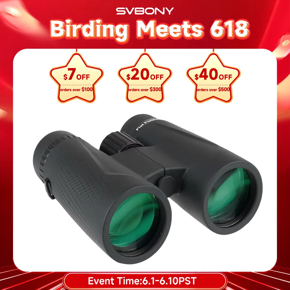 Svbony SA205 Binoculars ED Flat-field 8X42/10X42 Professional IP67 Waterproof BAK4 Twist-up Eyecups for Travelling Bird Watching