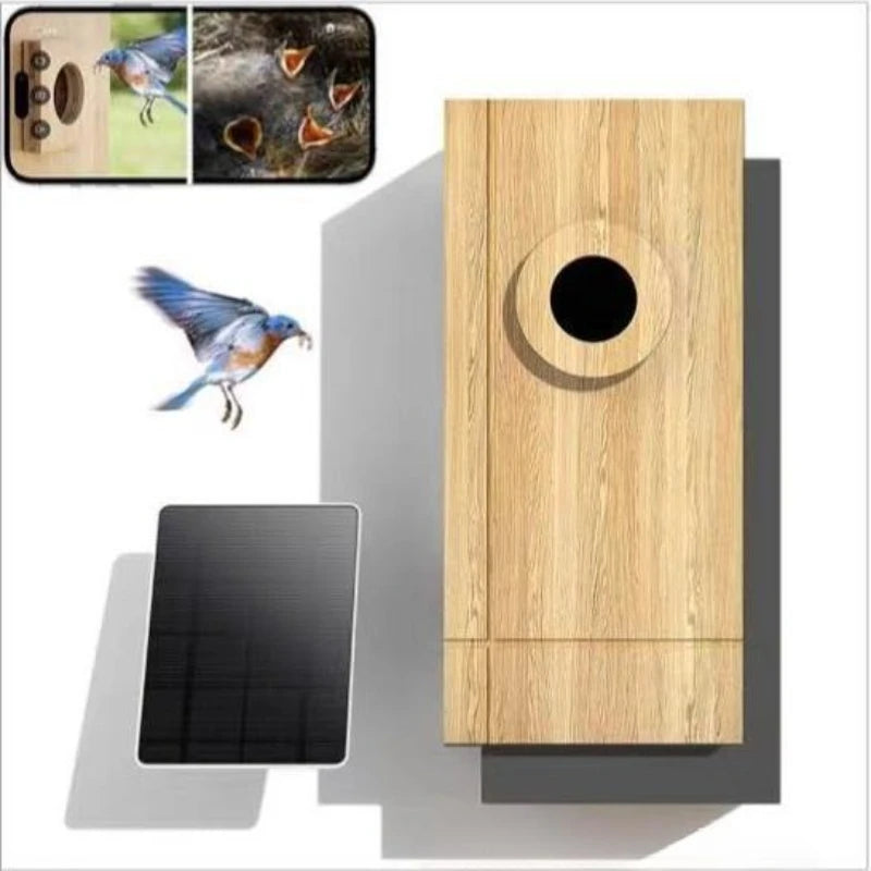 Wooden Pet Bird House Bird Hanging Warm Breeding Box Visual Viewing Outdoor Bird Cage Nest Rest Nurturing Young Cubs Place Box
