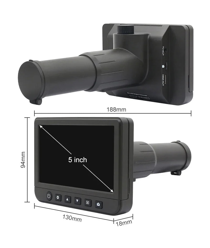 50X Digital Telescope Camera 5.0 inch HD Screen 8G Card Photo Video Recorder Monocular Bird-Watching Travelling Telescopio