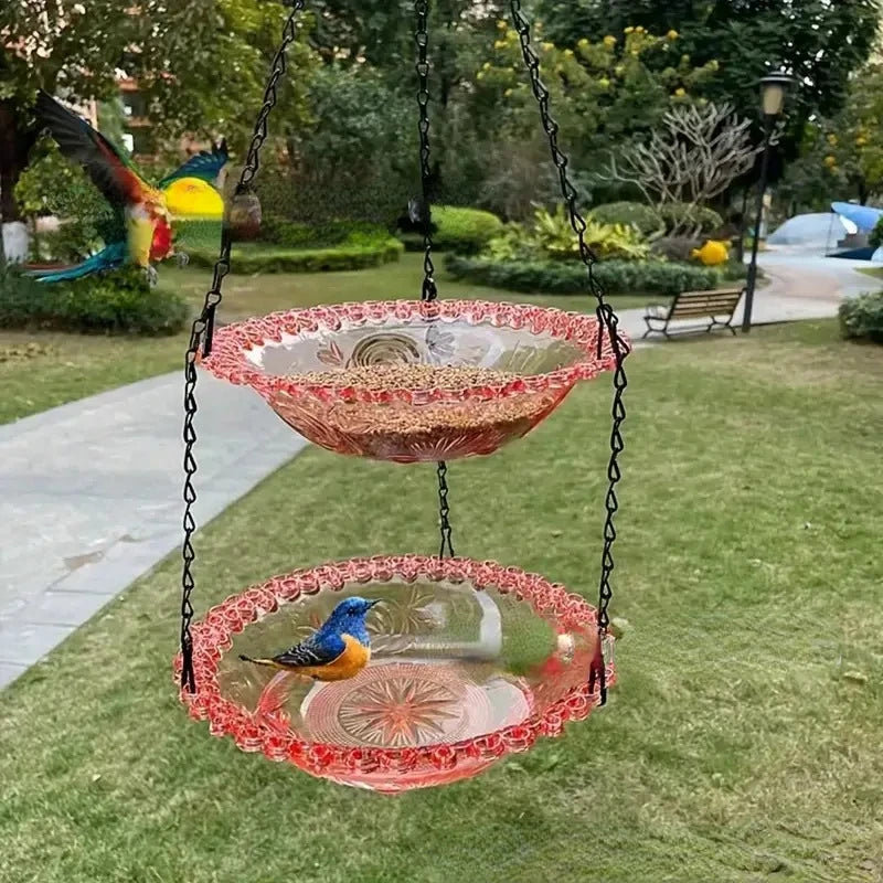 New Bird Flower Shaped Hanging Bird Feeder Birdbath For Garden Yard Farm Supplies Hummingbird Feeder Supplies Birdbath Bird Bath