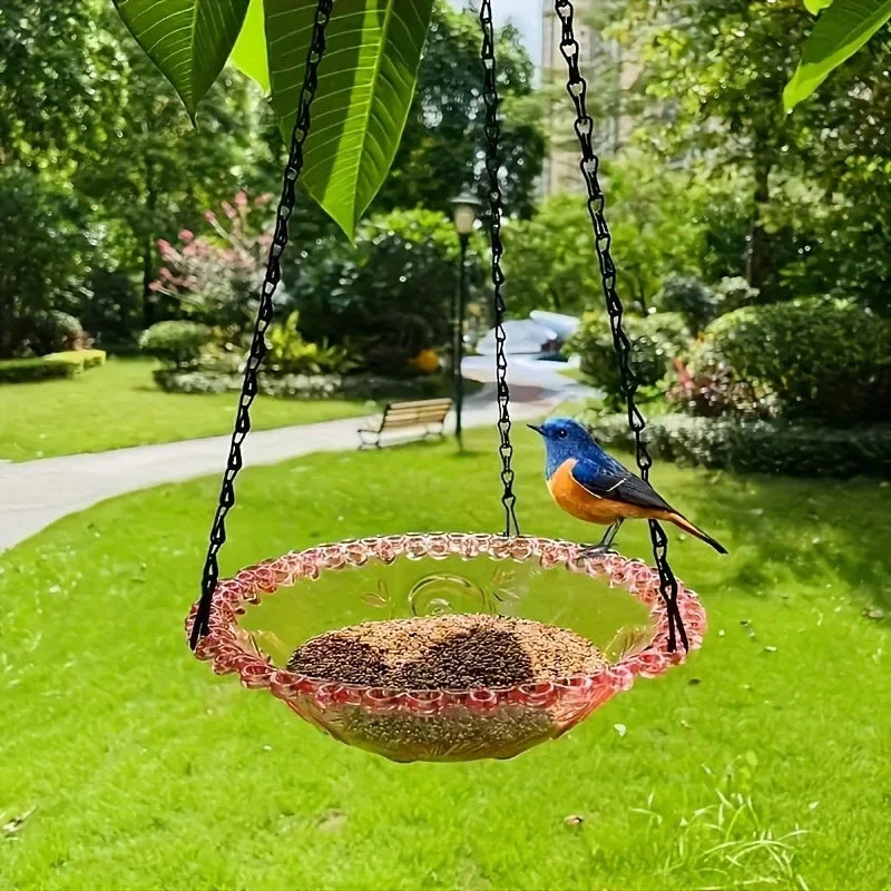 New Bird Flower Shaped Hanging Bird Feeder Birdbath For Garden Yard Farm Supplies Hummingbird Feeder Supplies Birdbath Bird Bath