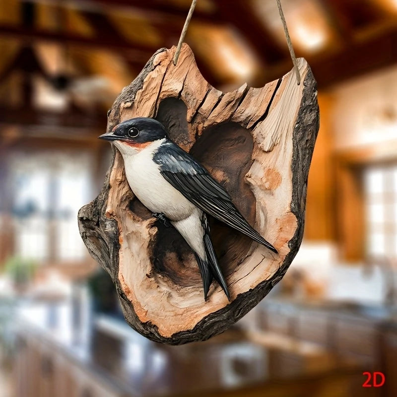 1/2pcs Vintage 2D Bird Wooden Signage 8in Farmhouse Wall Decoration Garden Flower Bird Market Porch Home Photo Background