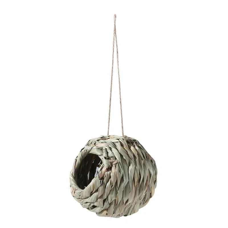 2024 New Birds Nest Bird Cage Grass Egg Cage Bird House Outdoor Decorative Weaved Hanging Parrot Nest Houses Pet Bedroom