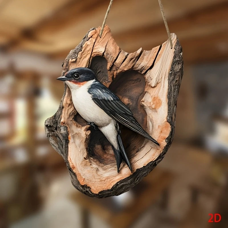 1/2pcs Vintage 2D Bird Wooden Signage 8in Farmhouse Wall Decoration Garden Flower Bird Market Porch Home Photo Background