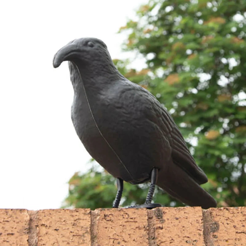 Lifelike Hunting Decoy Crow Garden Plastic Bird Pigeon Crow Scarer Black Scare Crow Yard Garden Realistic Figurine Bird Decor