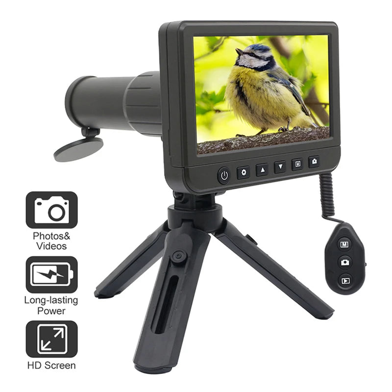 50X Digital Telescope Camera 5.0 inch HD Screen 8G Card Photo Video Recorder Monocular Bird-Watching Travelling Telescopio