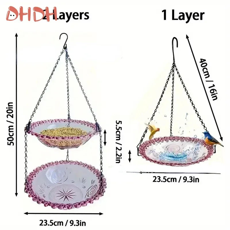 New Bird Flower Shaped Hanging Bird Feeder Birdbath For Garden Yard Farm Supplies Hummingbird Feeder Supplies Birdbath Bird Bath