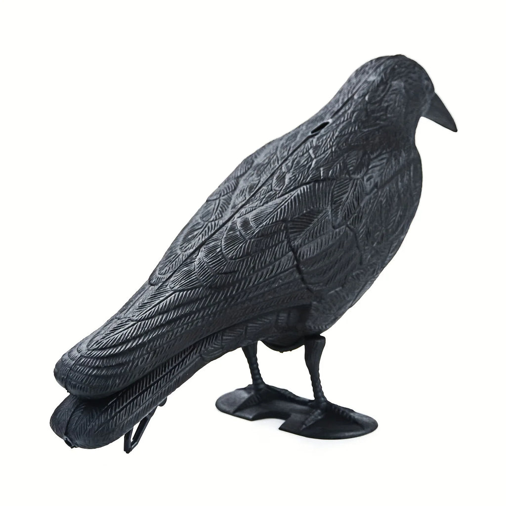 Lifelike Hunting Decoy Crow Garden Plastic Bird Pigeon Crow Scarer Black Scare Crow Yard Garden Realistic Figurine Bird Decor