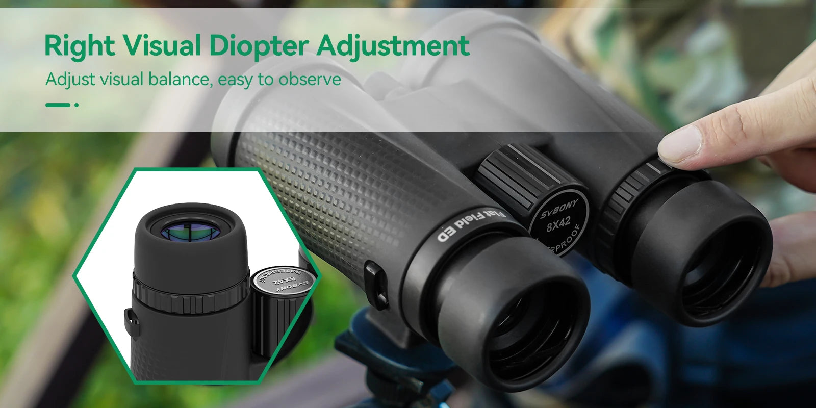 Svbony SA205 Binoculars ED Flat-field 8X42/10X42 Professional IP67 Waterproof BAK4 Twist-up Eyecups for Travelling Bird Watching
