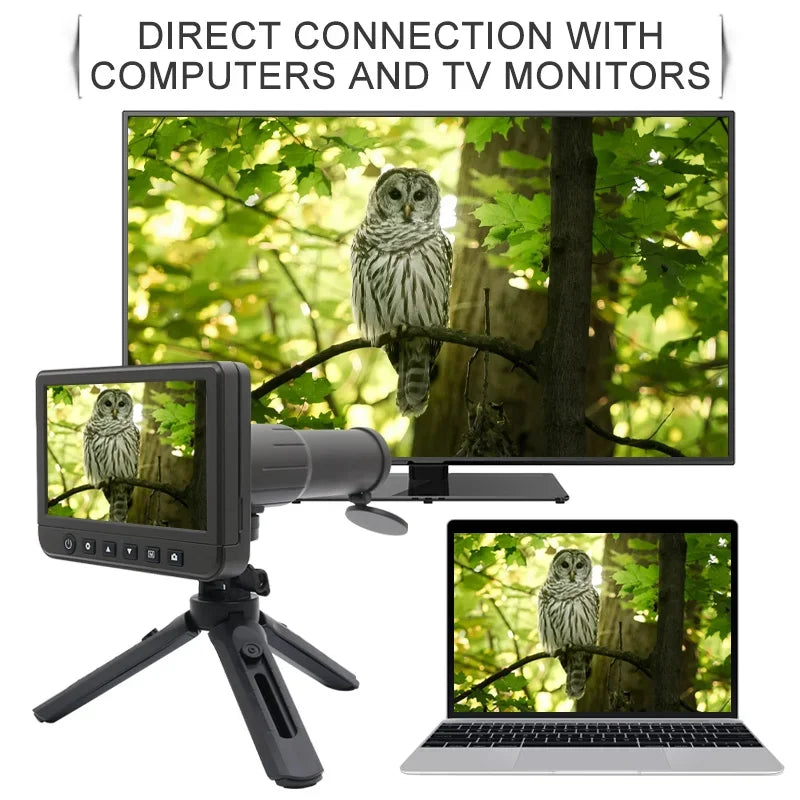 50X Digital Telescope Camera 5.0 inch HD Screen 8G Card Photo Video Recorder Monocular Bird-Watching Travelling Telescopio
