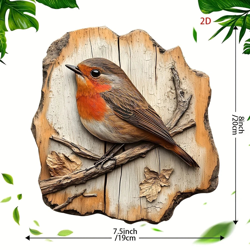 1/2pcs Vintage 2D Bird Wooden Signage 8in Farmhouse Wall Decoration Garden Flower Bird Market Porch Home Photo Background